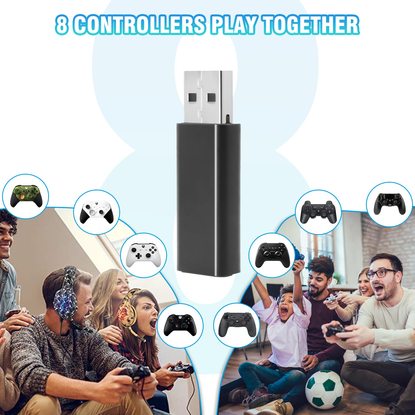 RUIZHI Adattatore wireless compatibile con il controller X-box One X-box One Serie X X-box One X S per PC Windows 10