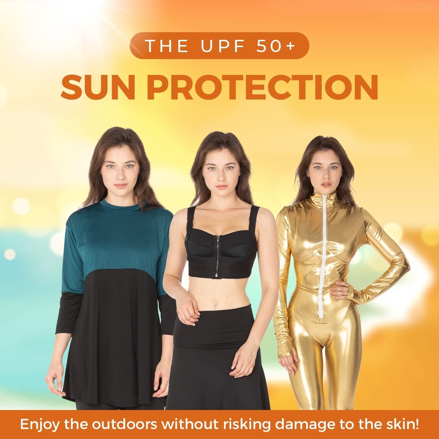 Women's Swim Skirt with UPF 50+ Sun Protection, Modest Swimwear for Women, Adjustable Length Swim Skirt - Image 8