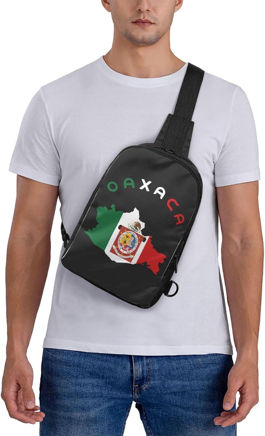Flag Of Oaxaca Map Mini Crossbody Sling Backpack Shoulder Chest Bag Daypack for Hiking Traveling