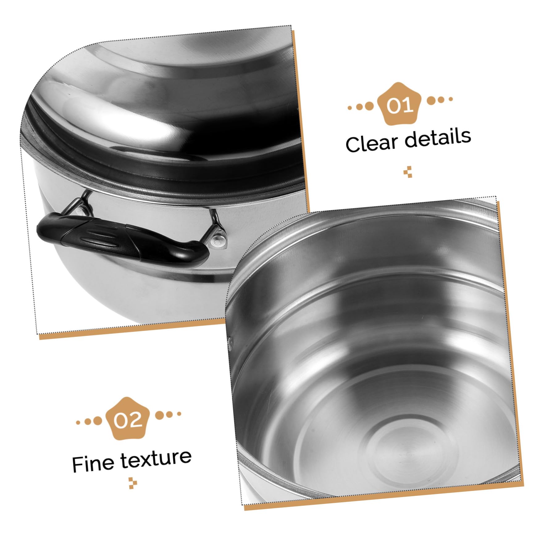 Cabilock Marmite à Soupe Cuiseur Vapeur Multifonction en Acier Inoxydable Épais Couvercle Résistant aux Chocs, Ustensile la Cuisine Inox Maison Ustensile de Cuisine
