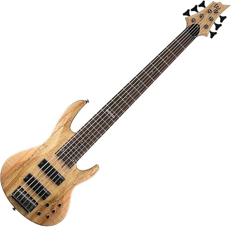 ESP LTD B-206SM Spalted Maple 6-String Bass Guitar, Natural Satin