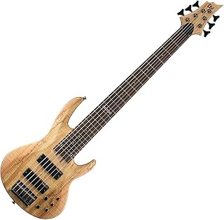 ESP LTD B-206SM Spalted Maple 6-String Bass Guitar, Natural Satin