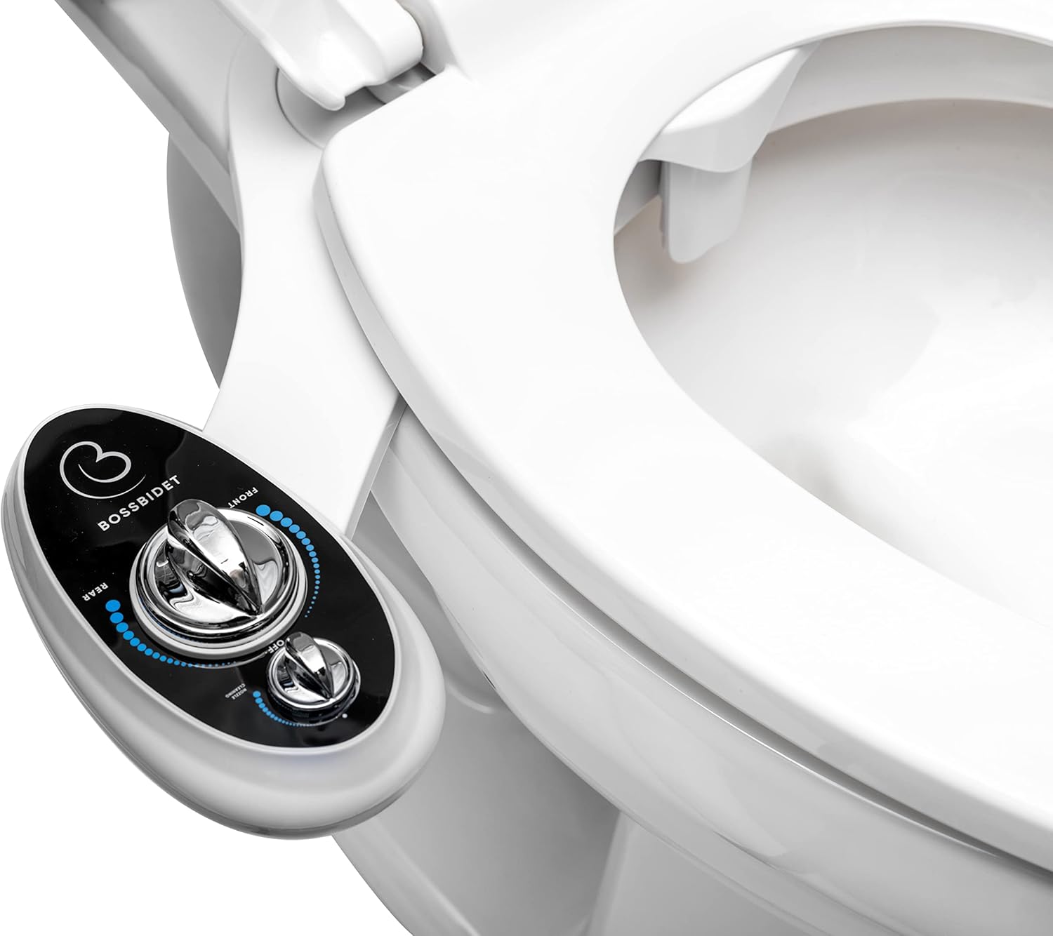 BossBidet, Luxury Bidet Toilet Seat Accessory - Water Sprayer Attachment to Clean Your Rear End. For Men, Women, Children - Non-Electric, Dual Nozzles, Aesthetic Design - Home & Bathroom Accessories