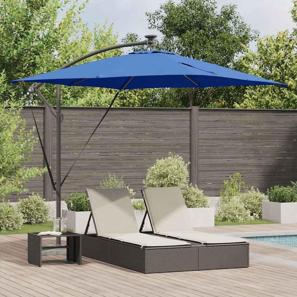 Sombrilla con tiras de luz LED y protección UV ajustable
