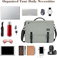 Vista 61 de MATEIN Bolsa tipo mensajero para hombres, mochila escolar para adolescentes, ligera de 17.3 pulgadas, maletín para laptop grande, bolsa cruzada