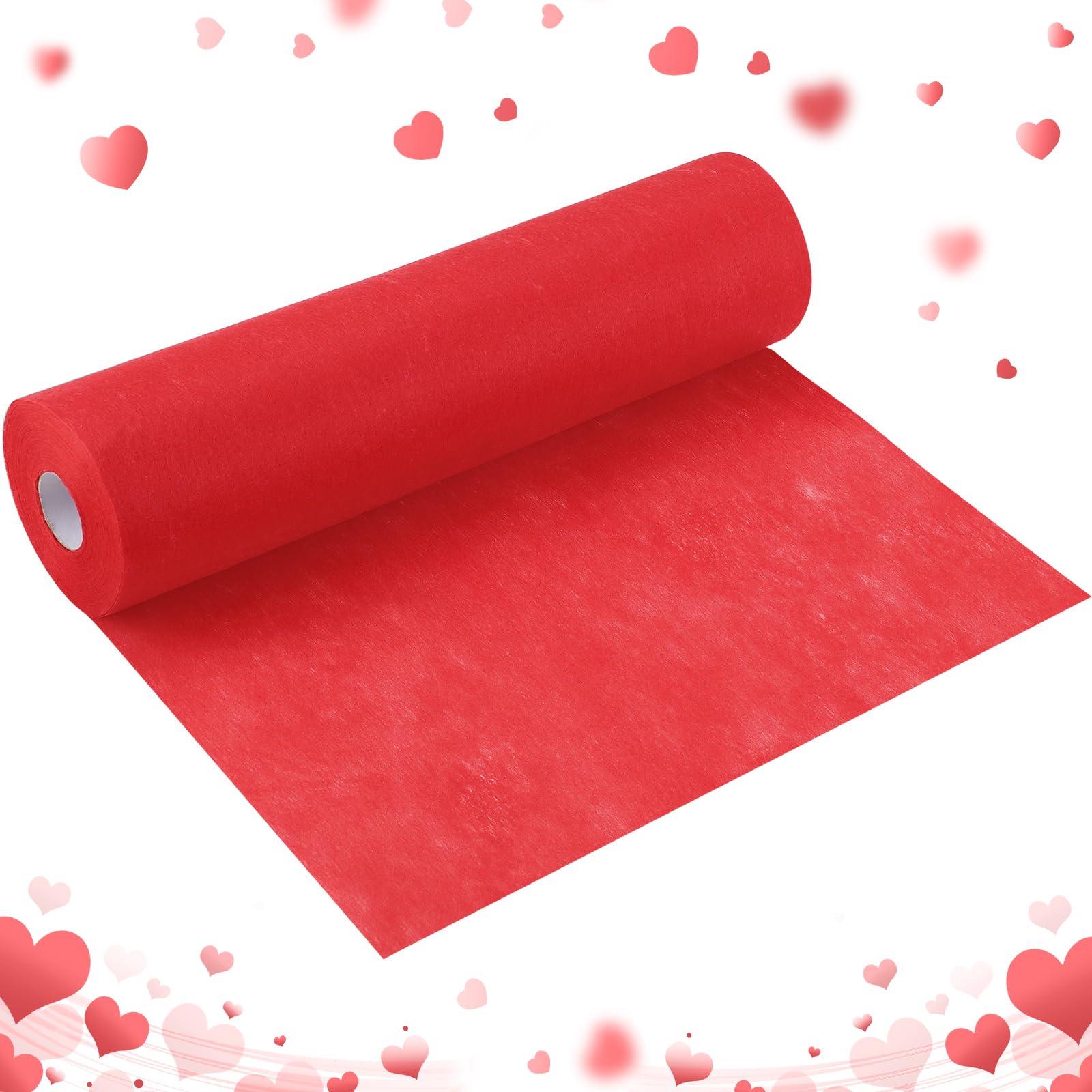 Tischläufer Rot, 30cm x 30m Tischdeckenrolle Dekoratives Tischband Partydeko Tischläufer Modern für Geburtstag Hochzeit Festliche Dekoration
