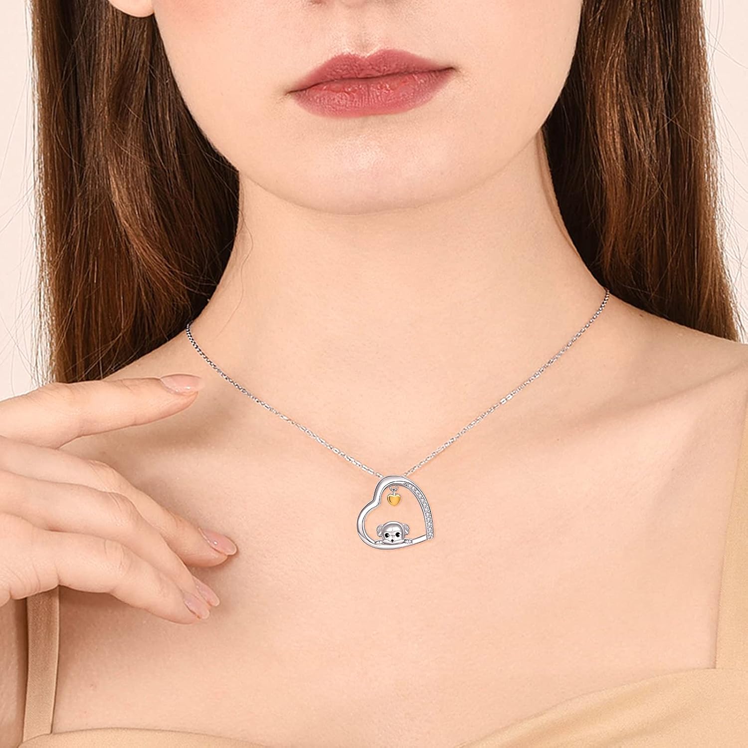 praymos Dog Necklace 925 Sterling Silver Love Heart Pendant Cute Puppy Animal Jewelry Memorial Gifts for Women 18'' + 2'' Adjustable Chain - Image 5
