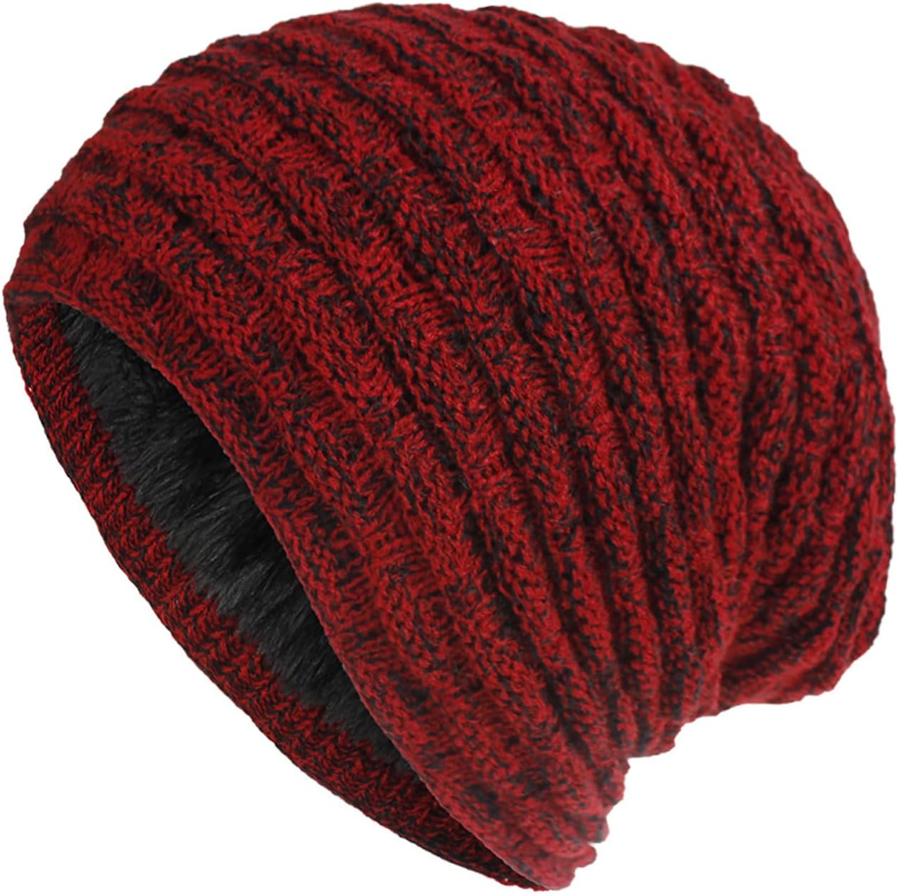 YOBOKOWinter Beanie Hat Warm Ski Hats Earflap Stretchy Windproof Knit Cap for Winter Outdoor
