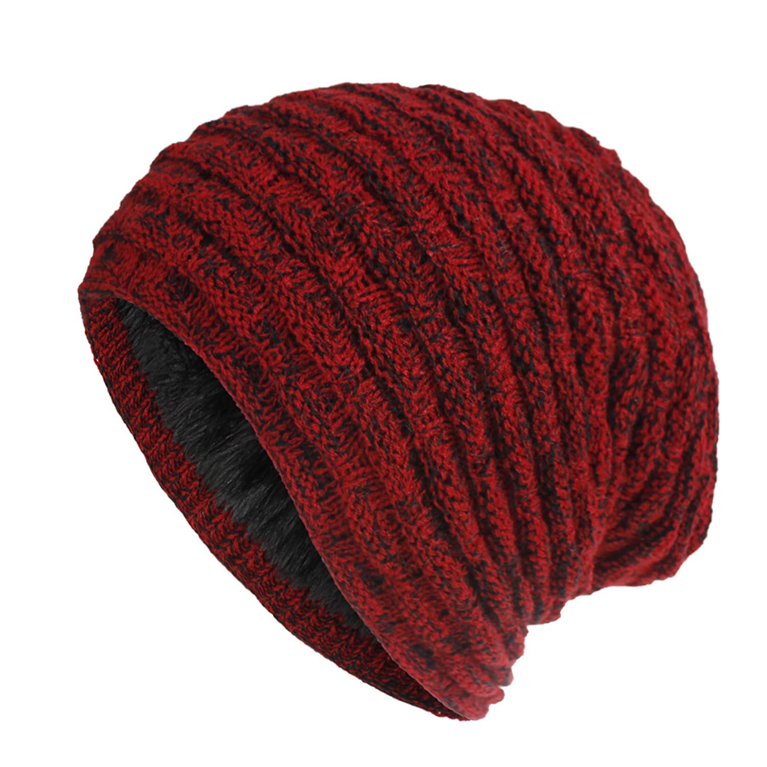 YOBOKOWinter Beanie Hat Warm Ski Hats Earflap Stretchy Windproof Knit Cap for Winter Outdoor