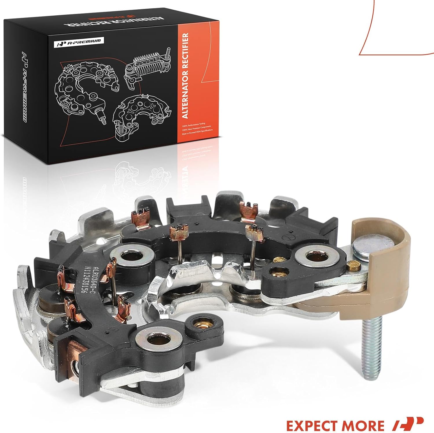 A-Premium Alternator Rectifier Compatible with Honda Civic & Jeep Grand Cherokee, Wrangler, Cherokee & Dodge Grand Caravan, Ram 1500, Durango, Stratus & Chrysler Town & Country & Eagle Vision