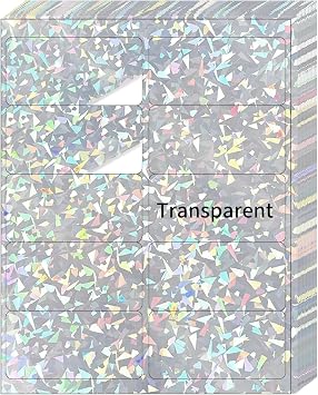 Transparent Shipping Stickers Labels - 2" x 4" Clear Address Labels Mailing Stickers for Laser/Inkjet Printer 8.5"11"- 200 Labels Clear Glass