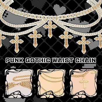 SANNIDHI® Waist Chain for Woman Gold Cross Tassel Belt for Women