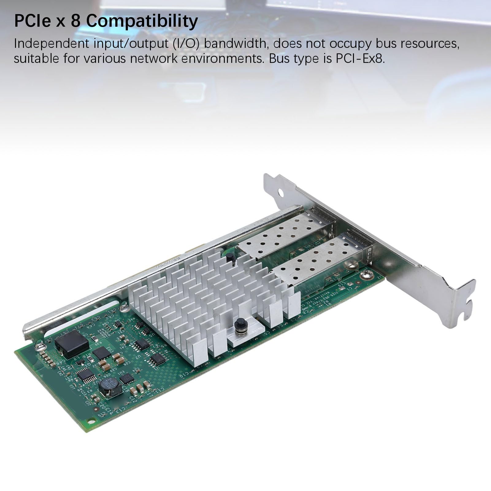 Ejoyous Scheda di Rete SFP+ da 10 Gbps, Adattatore Ethernet PCB PCIe X8 10 Gbps con Chip 82599 a Doppia Porta SFP+, Supporto Coda VT per Aggiornamento di Rete Server X520 DA2 per Sistemi in Fibra