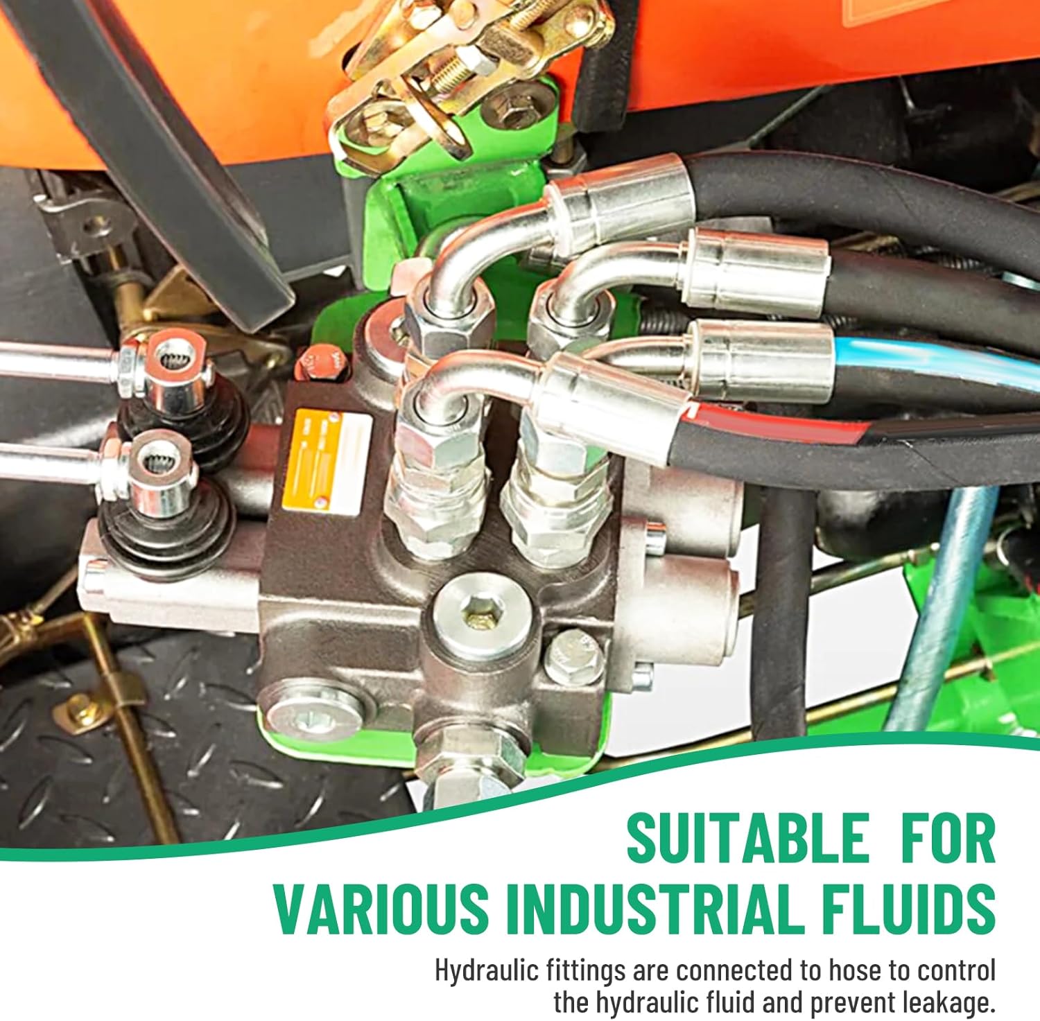 12 Pack 3/8" NPTF Hydraulic Hose Fittings, 1/4" I.D. Hose x 3/8" NPTF Male with Protection Cover Hydraulic Hose End Crimp Fitting Kits