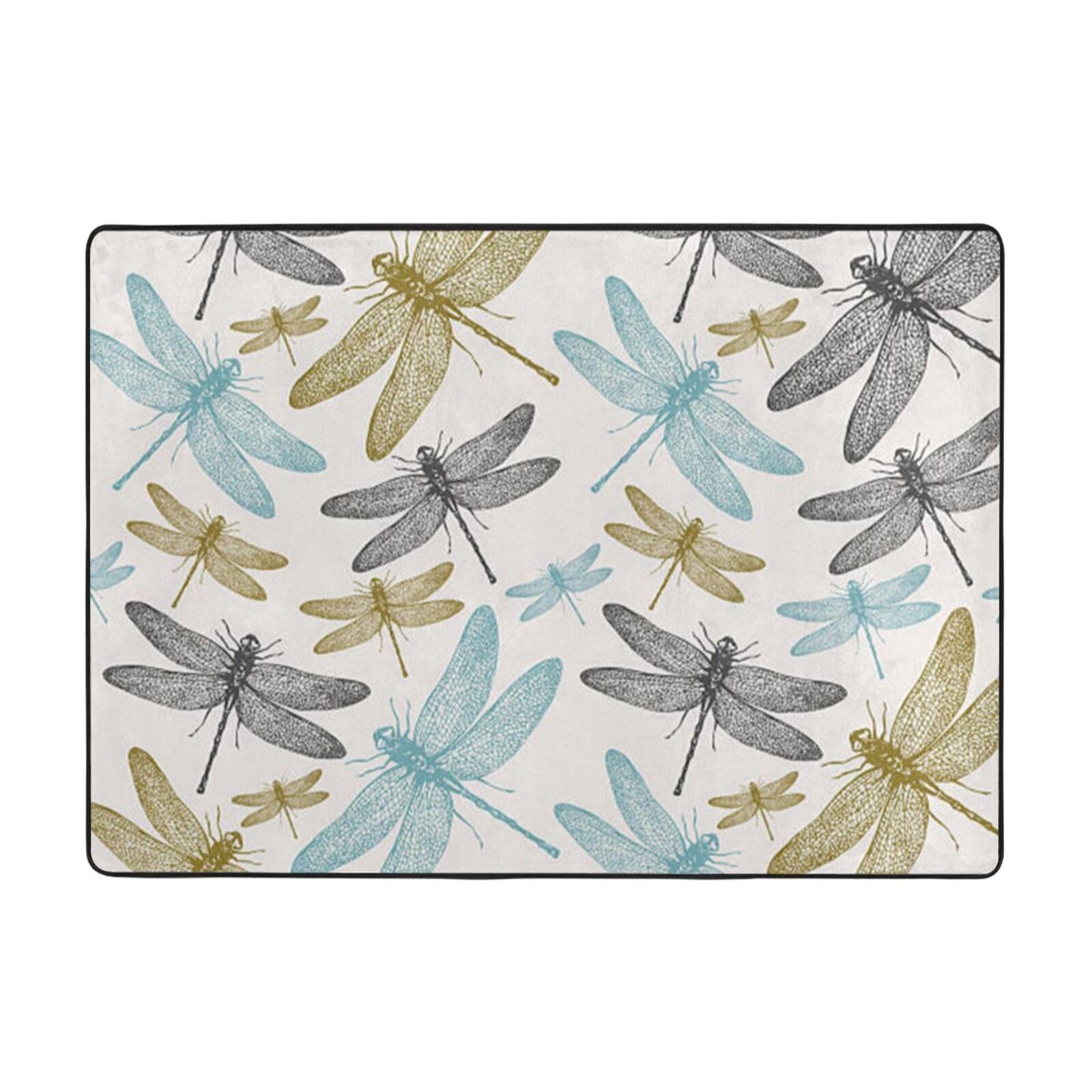 Grand tapis lavable antidérapant BONDIJ bohème libellule pour sécuriser votre chambre