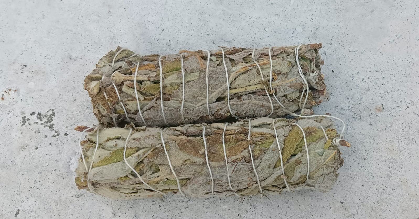 Bioticsmart Sage Smudge Sticks (Pack of 2) - Each of 27-35 grams and 5.5" - 6" long | An ancient answer to modern problems | To remove negativities and bring positive vibes | For Havan | For spiritual blessings | To purify vastu / space for puja or any auspicious ceremony | To create positive environment for yoga, meditation, reiki or any spiritual healing |