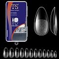 THR3E STROKES 120pcs Soft Gel Nail Tips, Gel X NailTips Clear Fake Nails Full Cover Soft Acrylic NailTips with Box for E