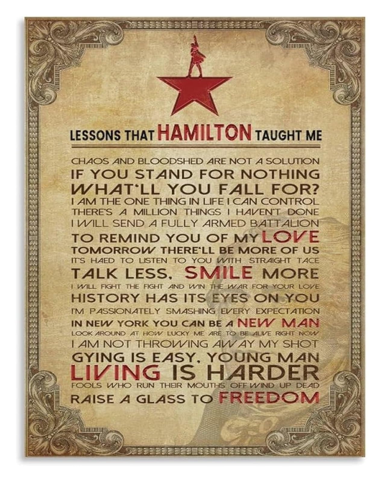 RQLVZHGK Inspiring Life Lessons Poster, Motivational Quotes Wall-Art for Home, Office & Classroom Decor Framed,08x12inch(20x30cm)