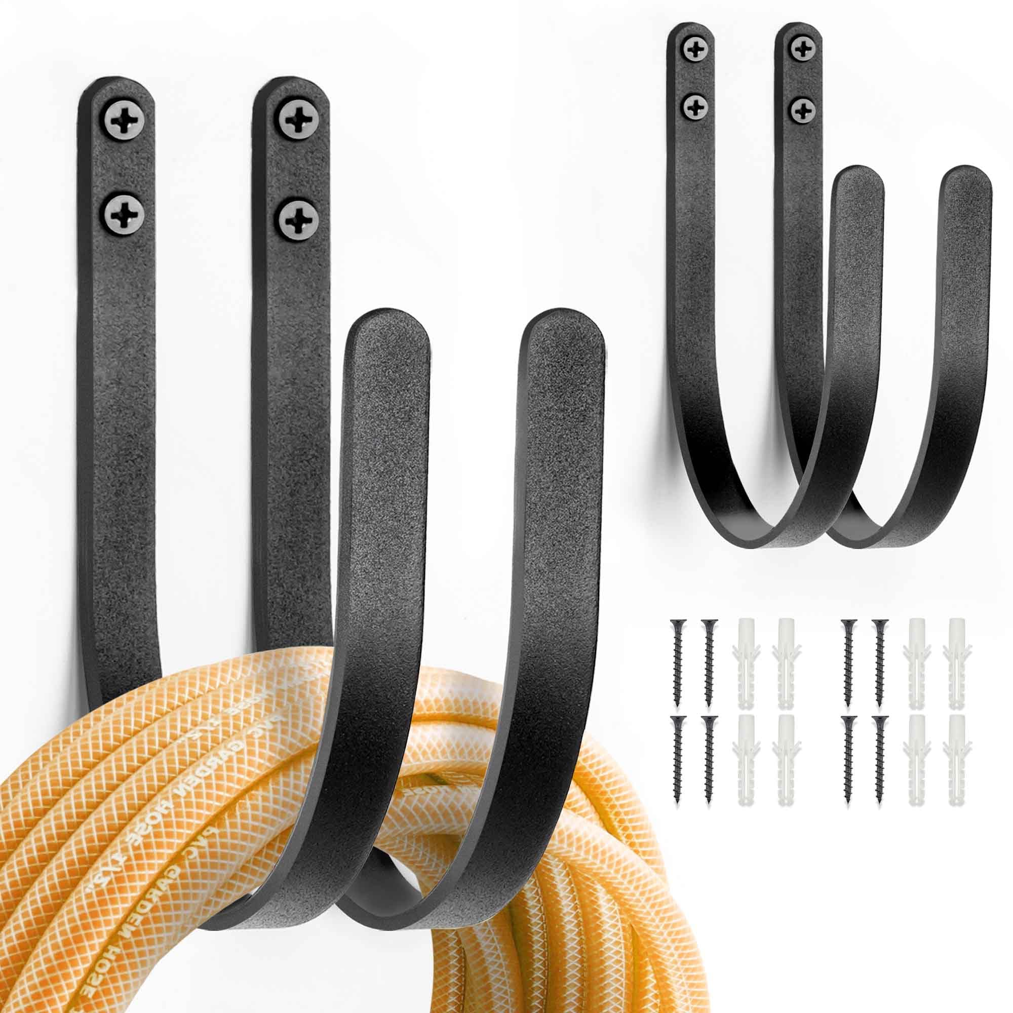 Hose Holders Wall Mount: 4Pcs Heavy-Duty Metal Garden Hose Hanger Outside