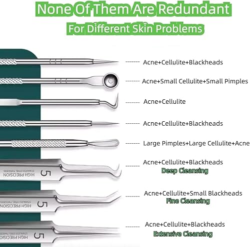 Miniatura 2 de Kit de pinzas para eliminar puntos negros, pinzas ultrafinas, extractor de manchas de puntos negros, aguja de acné, limpiador facial, herramienta
