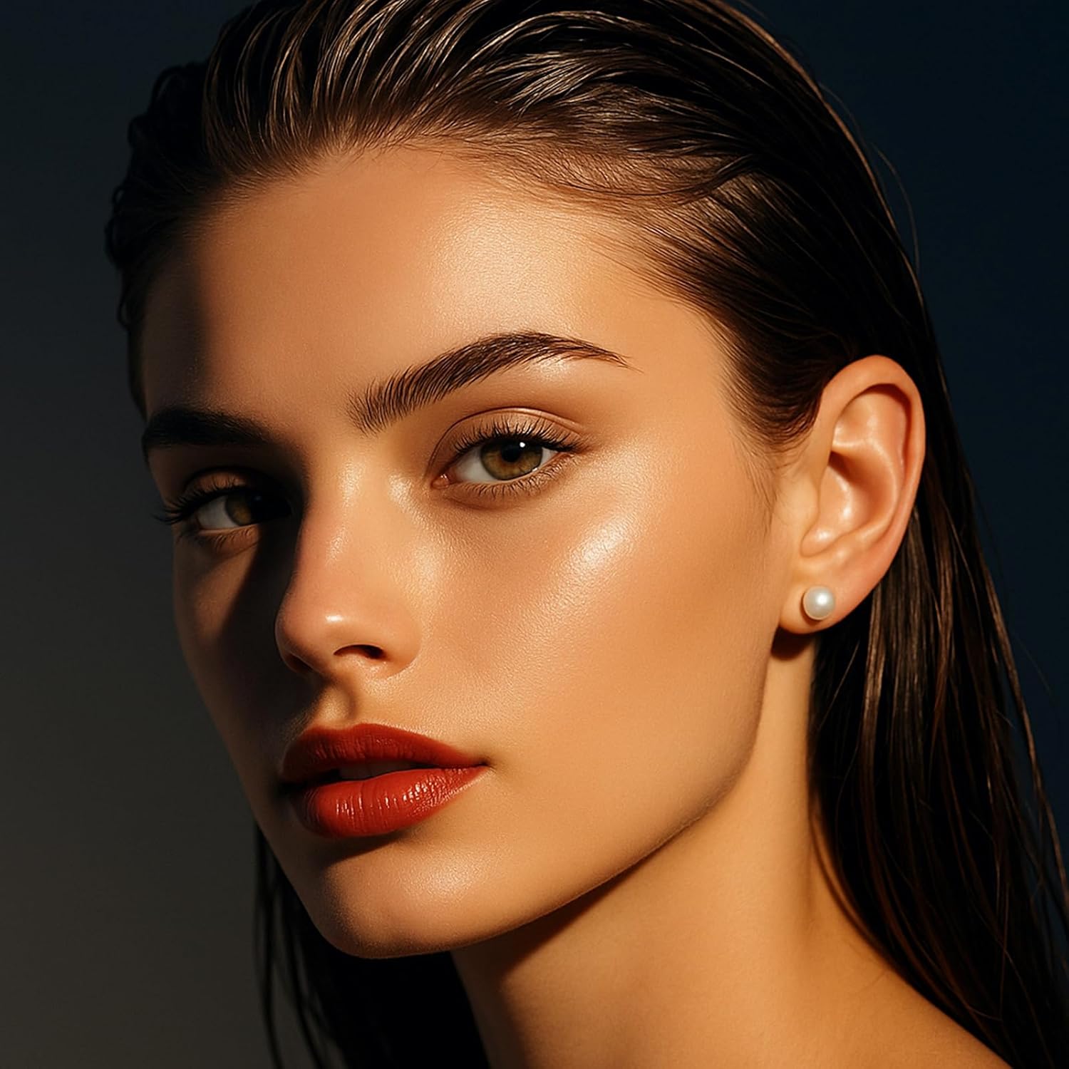 URTHEONE Pearl Earrings 8-9mm AAAAA+ Freshwater Studs for Women, 18K Gold Plated Sterling Silver, Hypoallergenic Gift - Image 4