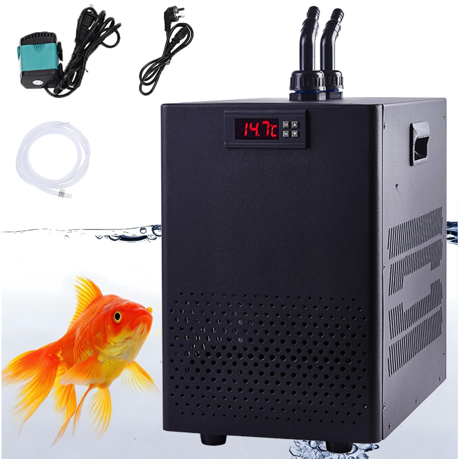 Enfriador de agua para peceras, 1/10 1/3 1/2 HP, compresor silencioso para hidroponía y tanques de arrecife de coral, enfría hasta 500 L