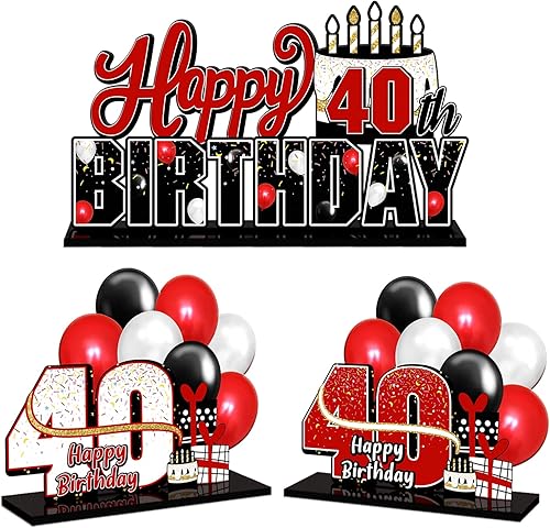 Miniatura 104 de LINGTEER Juego de centros de mesa de acrílico azul con texto en inglés «Happy 100th Birthday» – Decoración de regalo de fiesta de cumpleaños número