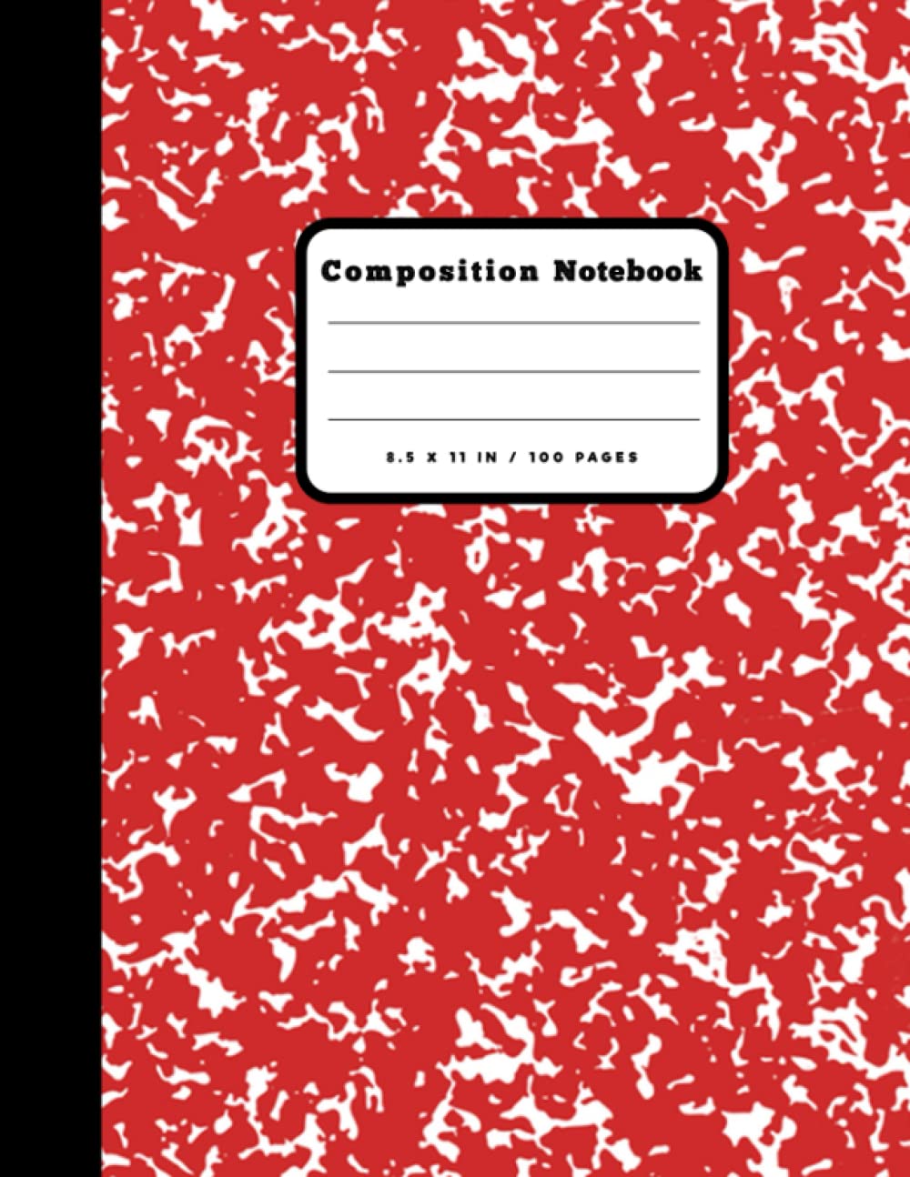 Composition Notebook Marbled: Red Marble Wide Ruled White Paper Composition Book | College Ruled 8.5x11 Inch: Red Marble Wide Ruled Paper Writing Book for Girls Boys Kids Teens Students