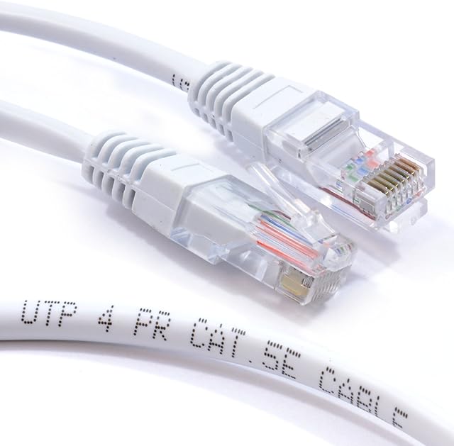 kenable White Network Ethernet RJ45 Cat5E-CCA UTP PATCH 26AWG Cable Lead 10m [10 metres]