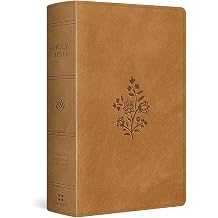 ESV Giant Print Personal Size Bible, Red Letter TruTone, Nubuck Caramel, Wildflower Design Holy Bible, English Standard Version