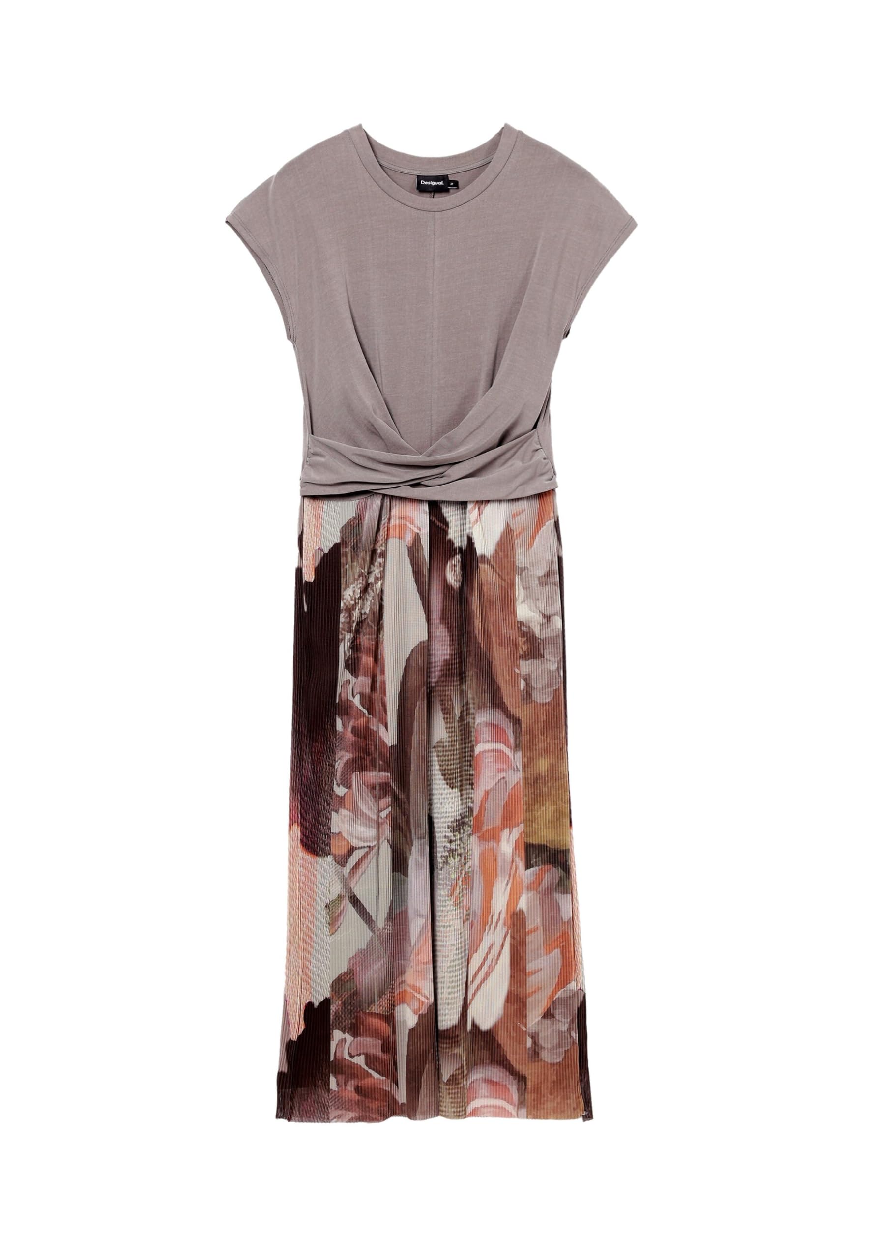 Desigual Women's Woman Knit Dress Short Sleeve Brown