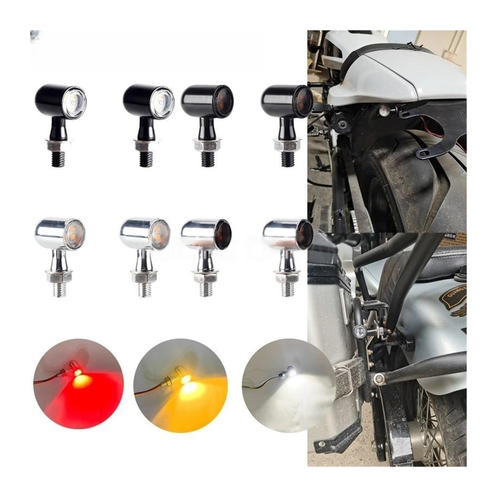 2X Luce freno a vite Indicatori direzione LED moto Indicatoris Motos