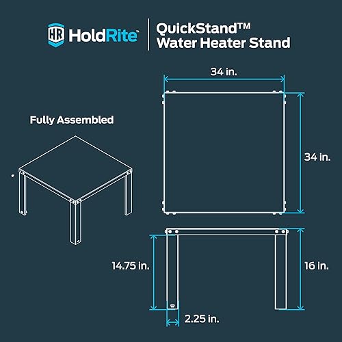 Miniatura 10 de HoldRite QuickStand - Soporte para calentador de agua de 24 pulgadas, hasta 100 galones, sin montar, 40-S-24-U
