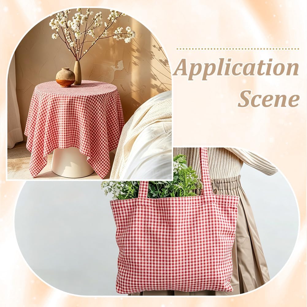 PLIGREAT Gingham Cotton Fabric by The Yard, 57.5 Inch Wide Plaid Fabirc image 4