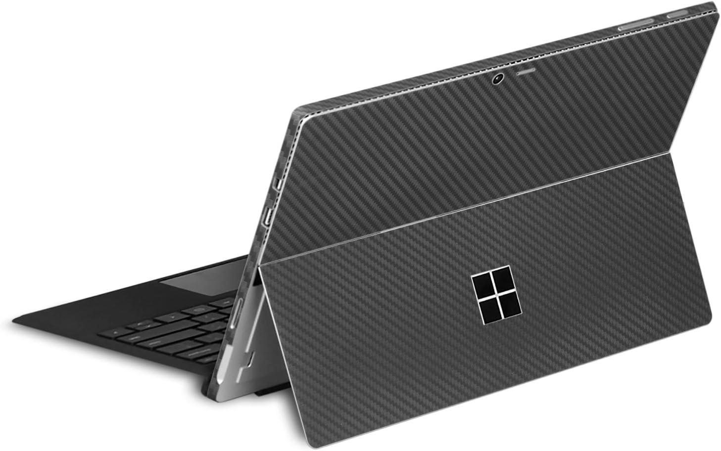 HERNGEE Surface Carbon Fiber Texture Protective Decal Skin Protector PVC Skin Stickers Cover Stickers Compatible with Surface Pro 4 / New Surface Pro 2017, Black