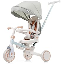Adjustable Baby Tricycle Foldable Toddler Bike with Removable Canopy and Parent Handle 7-in-1 Convertible Trike for 1-6 Years Lightweight Aluminum Alloy Design