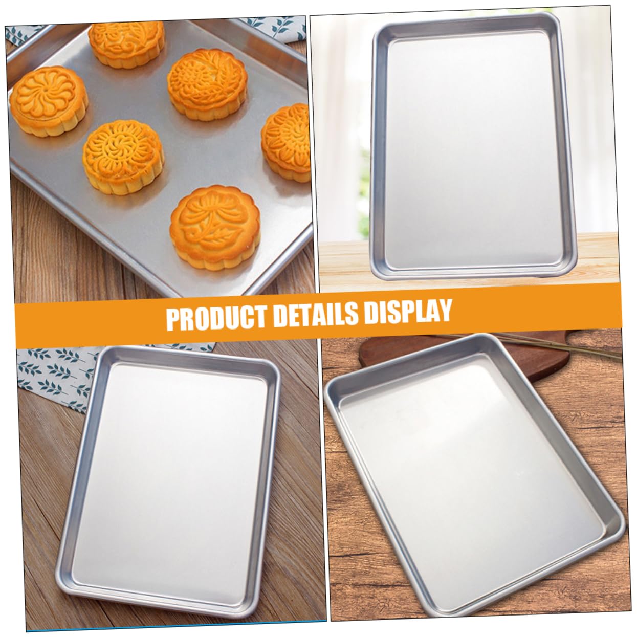 Genérico 2piezas Bandeja Para Hornear De Aleación De Aluminio Antiadherente De Molde Rectangular Para Pasteles y Galletas Utensilio De Cocina Profesional