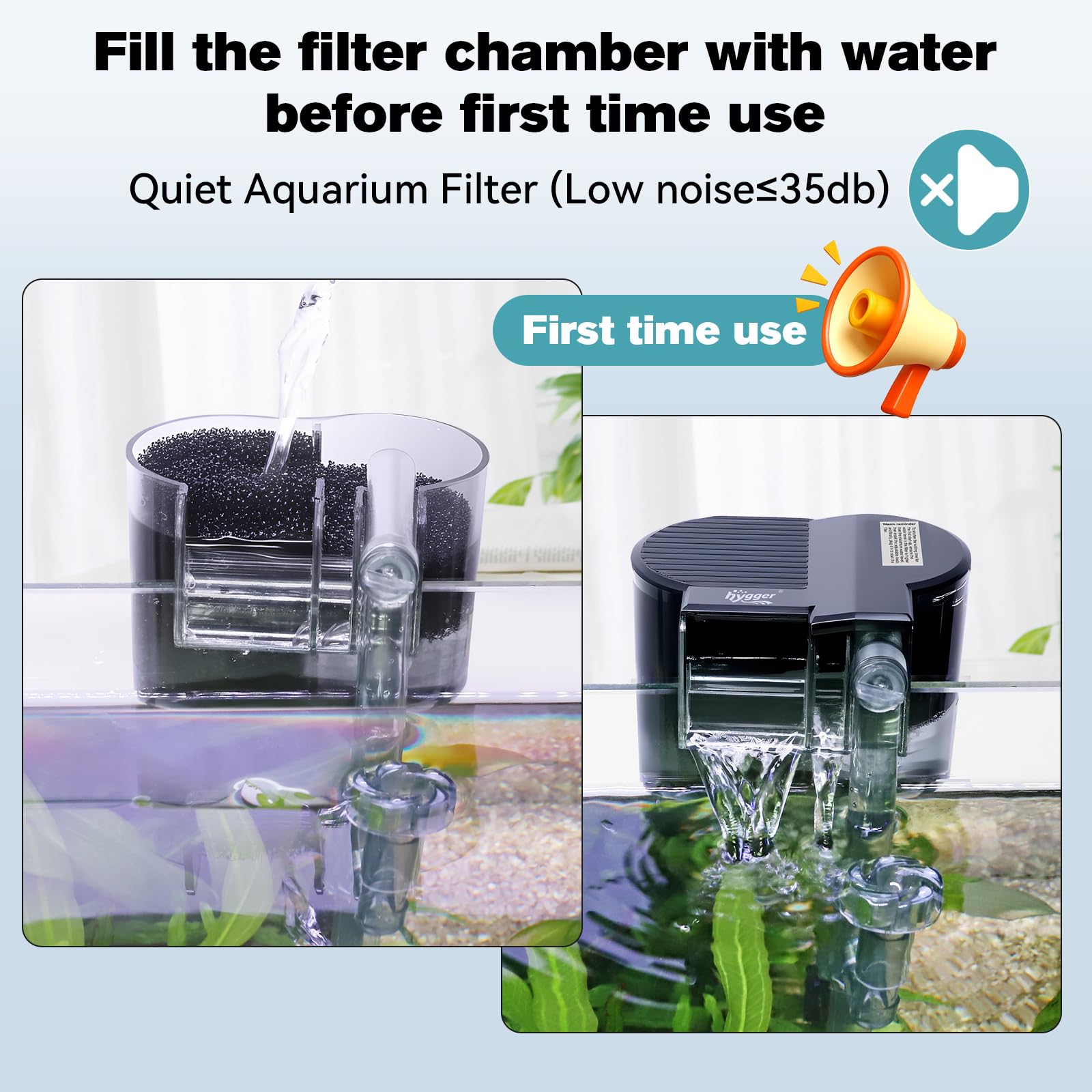 Snapklik.com : Hygger Hang On Back Aquarium Filter, Small Fish Tank ...