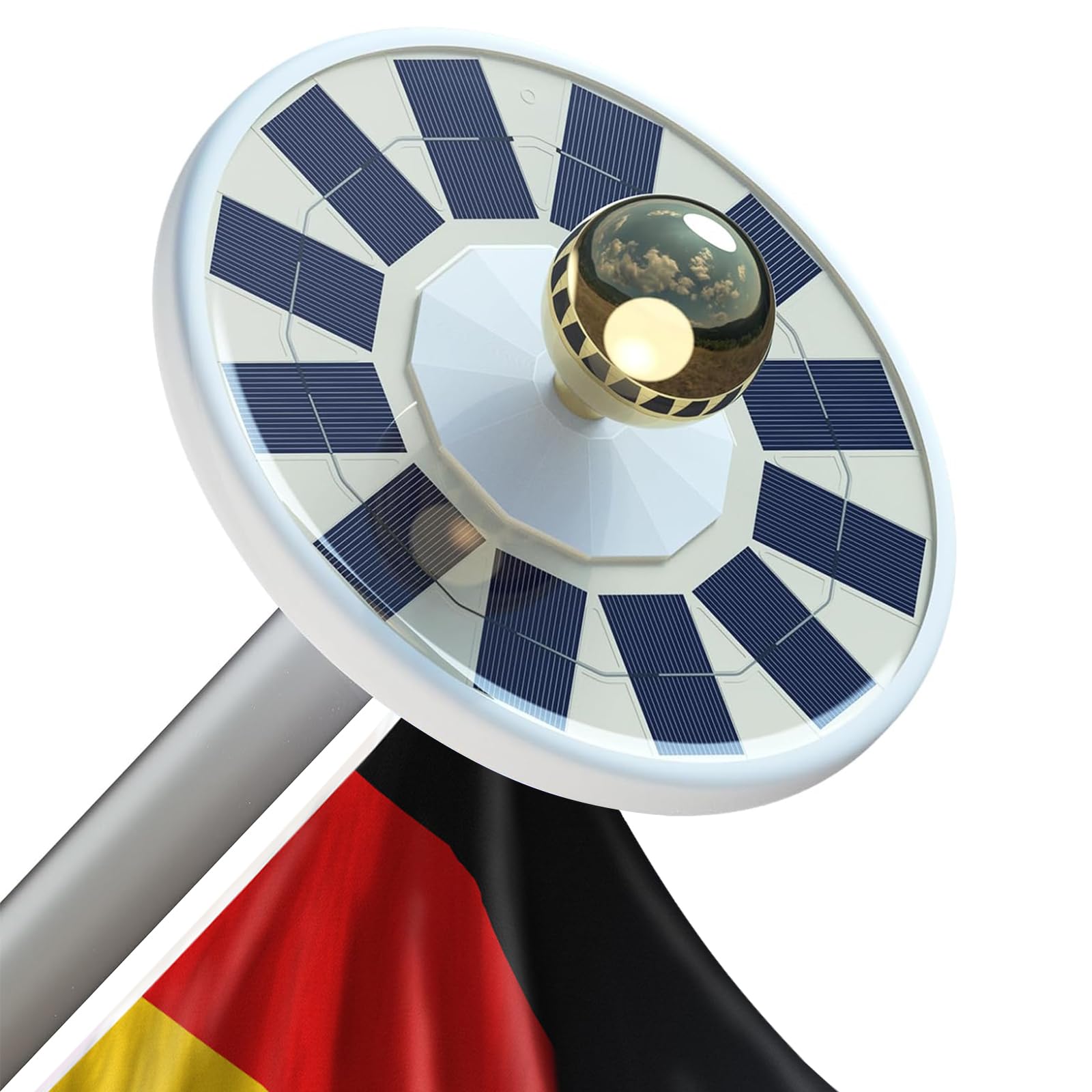 Lixada 128 LEDs Solar Flagpole Light/Solar Fahnenmast/Fahnenstange Licht/Solarbetriebenes Fahnenmastlicht Wasserdicht Strahler für die Meisten 15-25ft Flag Pole für Nacht Beleuchtung