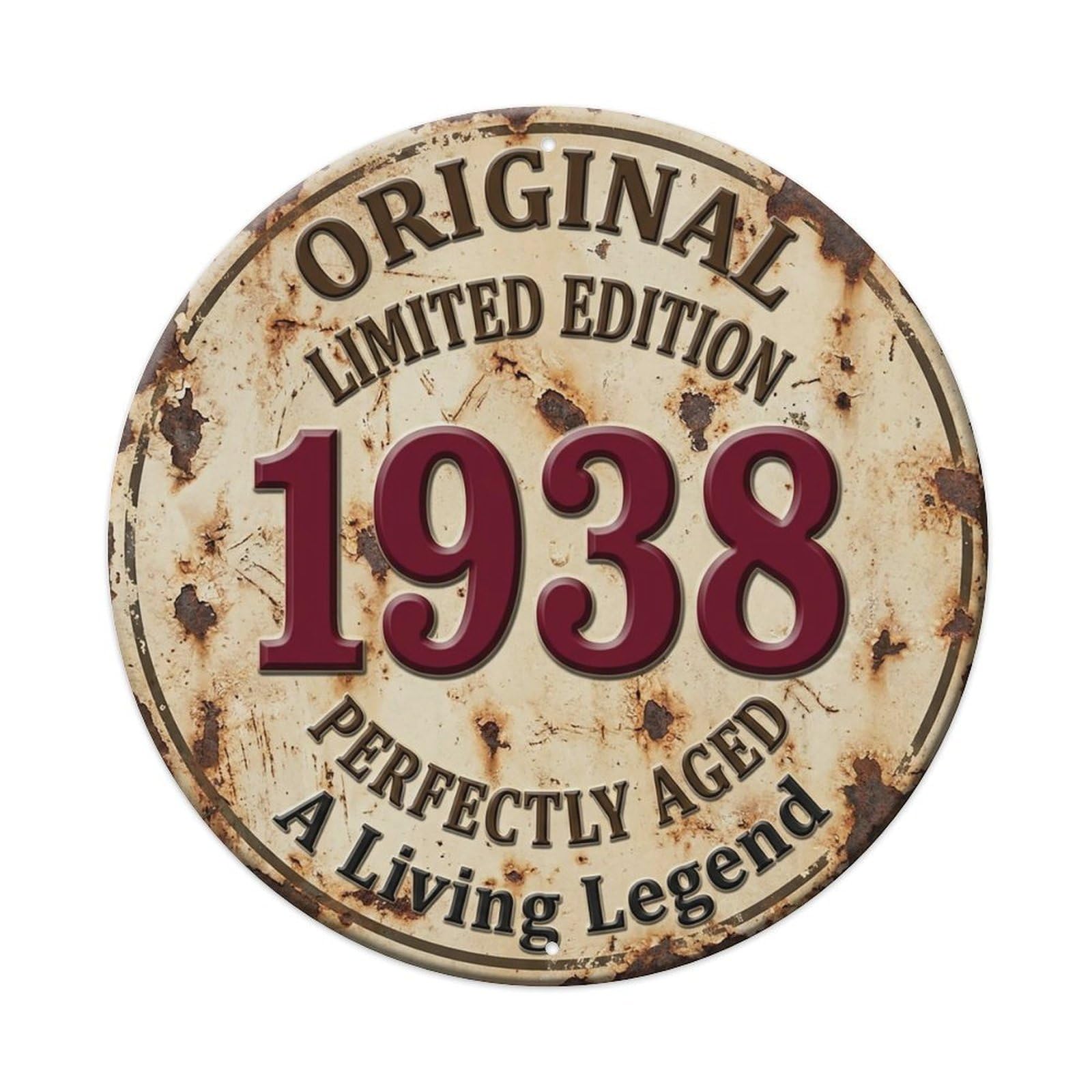 Original 1938 Limited Edition Perfectly Aged Live Legend Metal Tin Sign