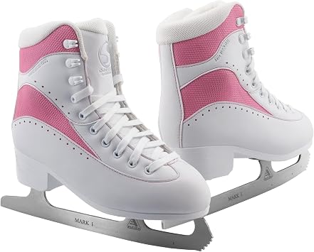 Jackson Ultima Softec Vista Womens Ice Skates for Women & Girls Ice Skates Comfortable Figure Skates for Ice Skating & Recreational Figure Skating, Size 8 Medium Width White/Pink