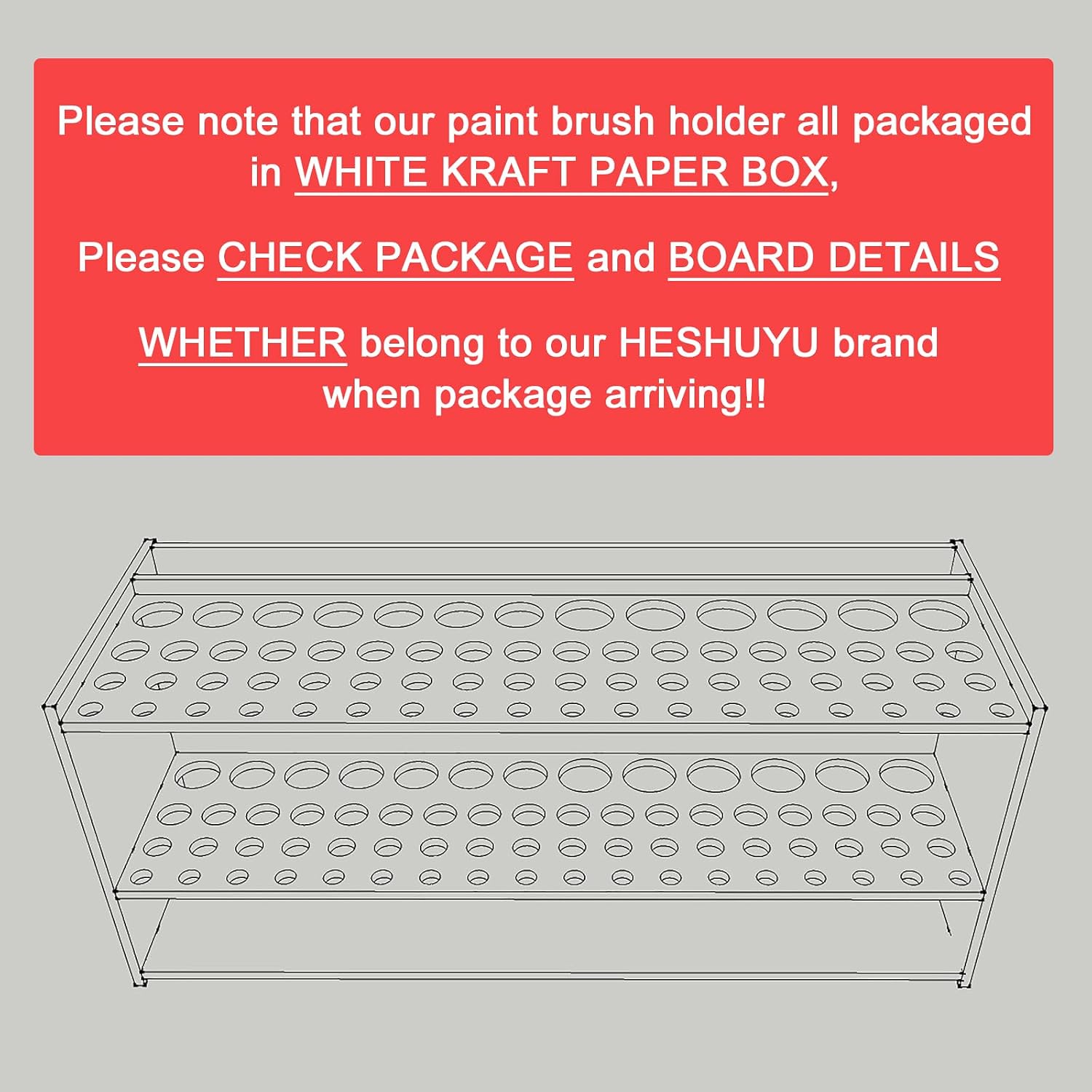 Wooden Paint Brush Holder with Glue 67 Hole and Large Tool Compartment Paint Brush Organizer Desk Paintbrush Holder Stand Wood Paintbrush Rack