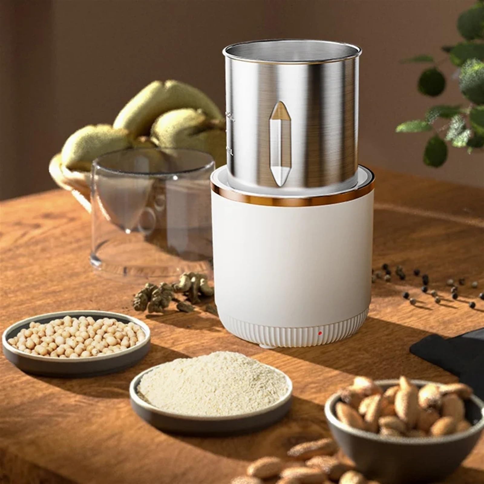 Molinillo de Cereales Portátil, Molinillo de café eléctrico, molinillo de especias, procesador de alimentos, licuadora de cocina, mezclador de granos, taza extraíble, lavable, gran capacidad 220 ml pa