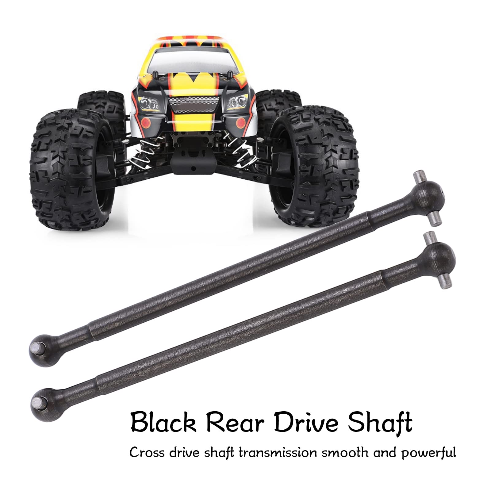 Socobeta 2Pcs RC Rear Drive Shaft,Steel Black RC Toy Car Accessory Parts for ZD Racing 10 7191 1/10 RC Off Road Vehicle Toys Games - Image 4