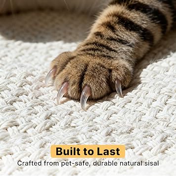 Veehoo Couch Protector from Cat Claws, Couch End Table with Cat Scratch Panel and Scratching Posts, Pet Corner Sofa Side Table Scratcher, Back Walnut, Left