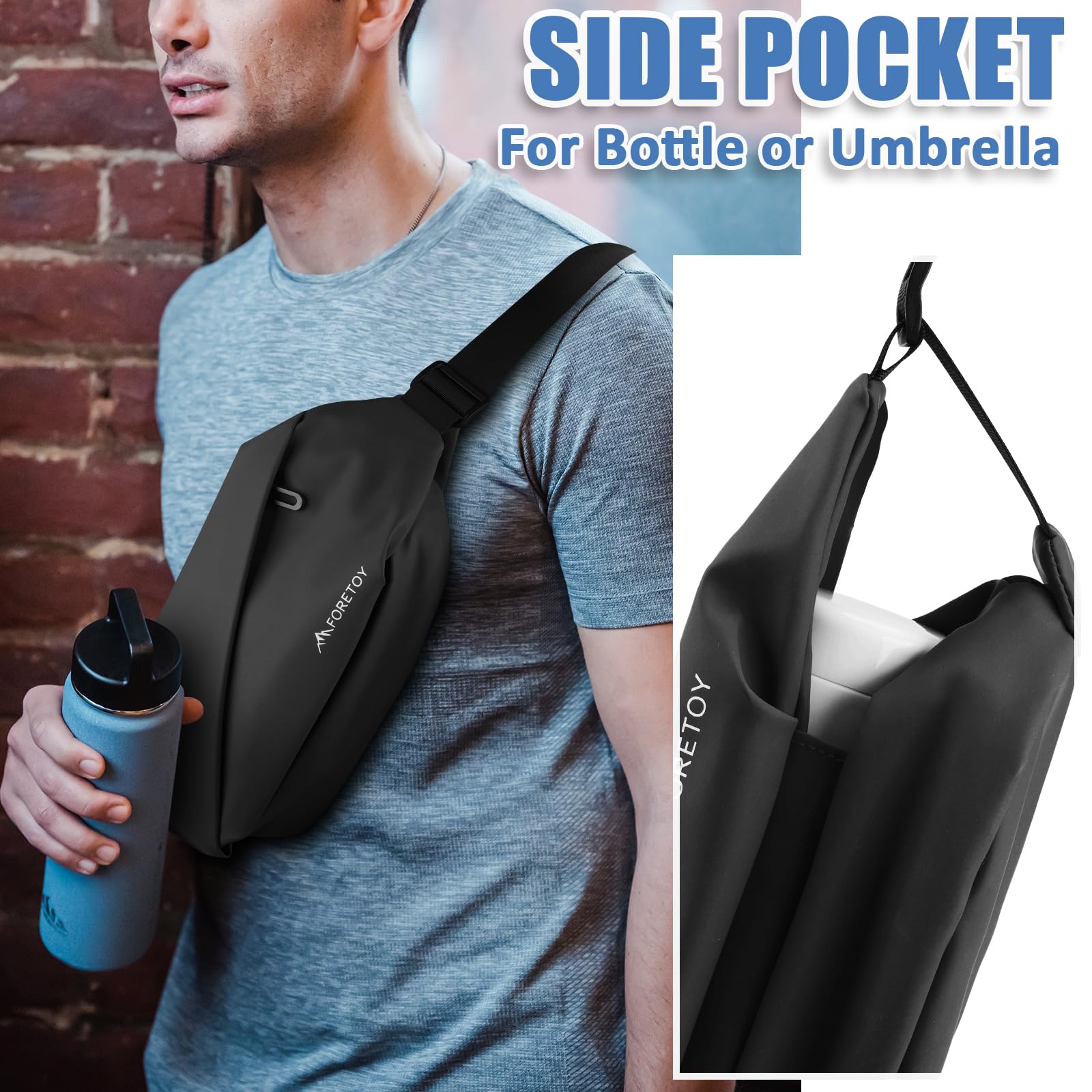 Marsupio Uomo Donna, Marsupio Grande Multitasche, Marsupio Impermeabile, Fanny Pack Bag con Cinturino Regolabile, Marsupio Sportivo per Viaggio Ciclismo Running Trekking Campeggio