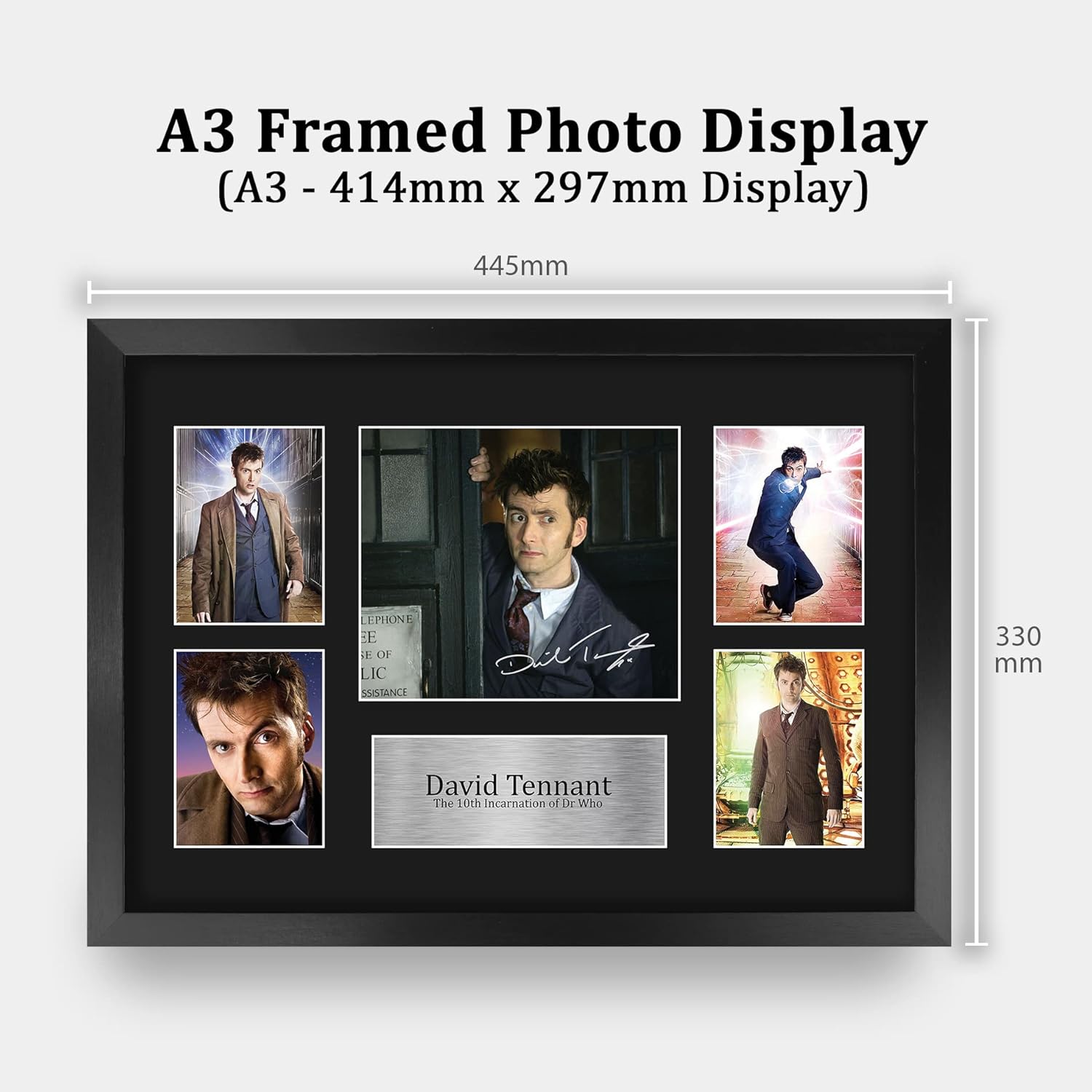 HWC Trading David Tennant Dr Who 16 x 12 inch (A3) Printed Gifts Signed Autograph Picture for TV Show Fans - 16" x 12" Framed