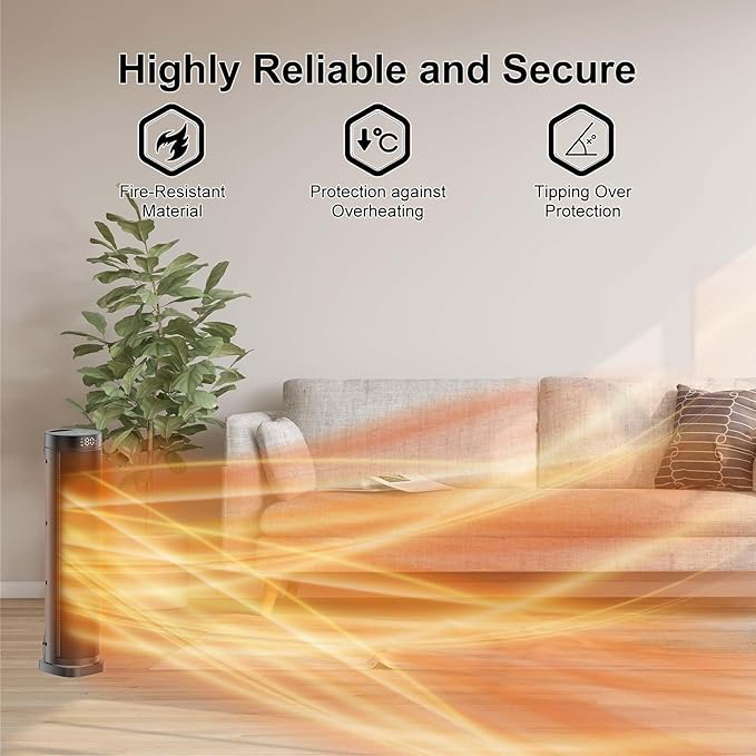 Calefactor Eléctrico Portátil 1500W con Termostato y Oscilación miniatura 7