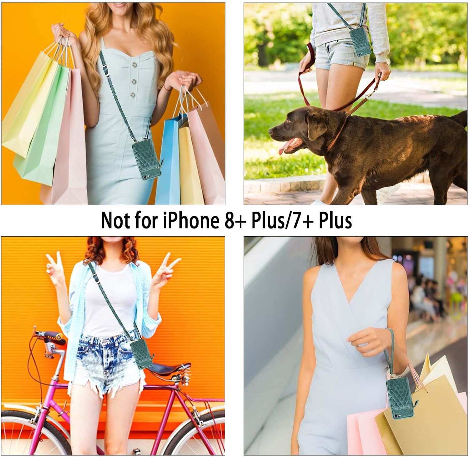 MONASAY Zipper Wallet Case Fit for iPhone SE 2022/2020/8/7, [Glass Screen Protector ][RFID Blocking] Flip Leather Handbag Phone Cover with Card Holder & Crossbody Lanyard Strap, Light Green
