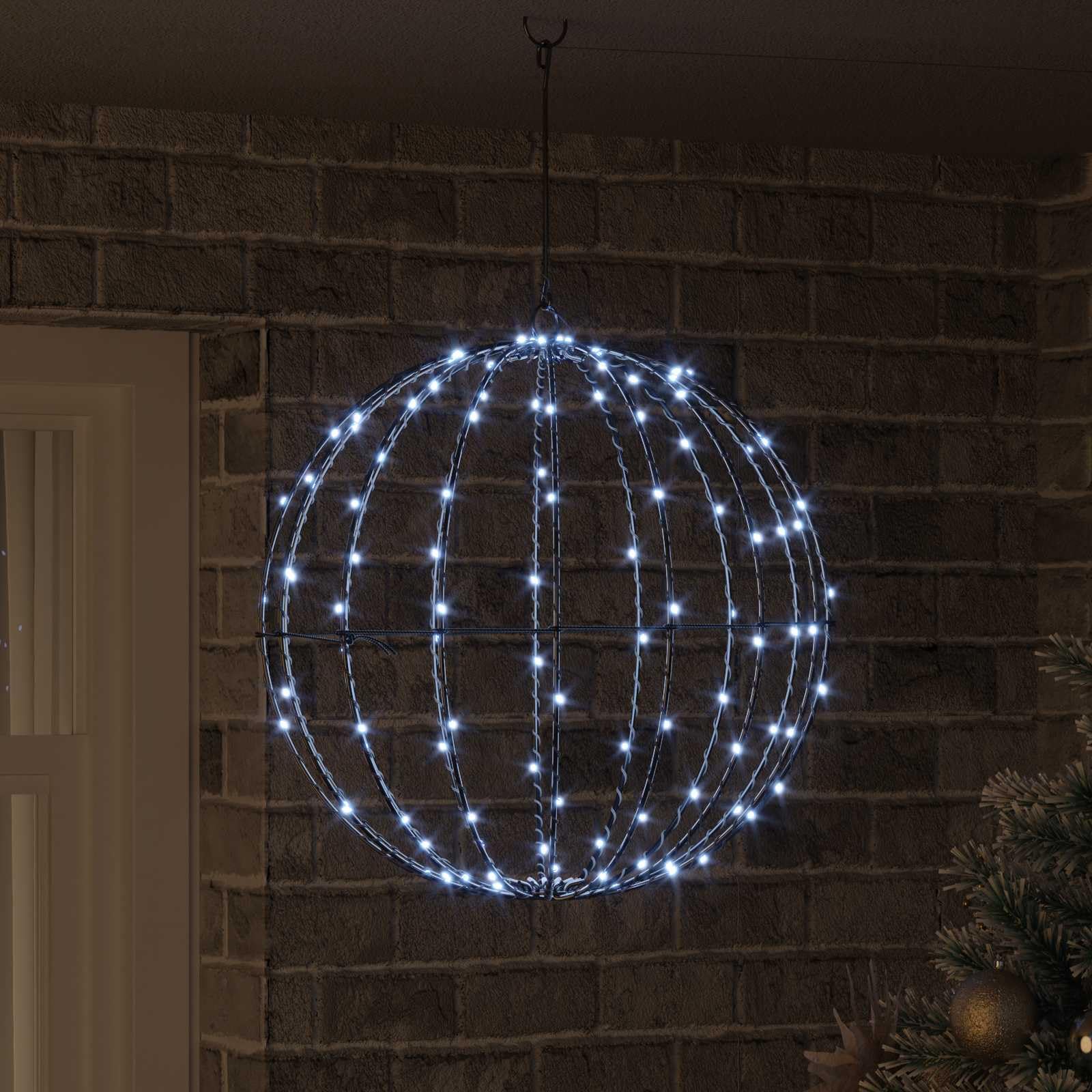 Decorazione luminosa di Natale a sfera in metallo,bianco freddo,50x50x52 cm